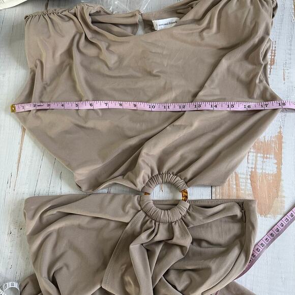 Lovers and Friends Encore Cut Out Neutral Taupe Maxi Party Dress Size Medium - Picture 7 of 10